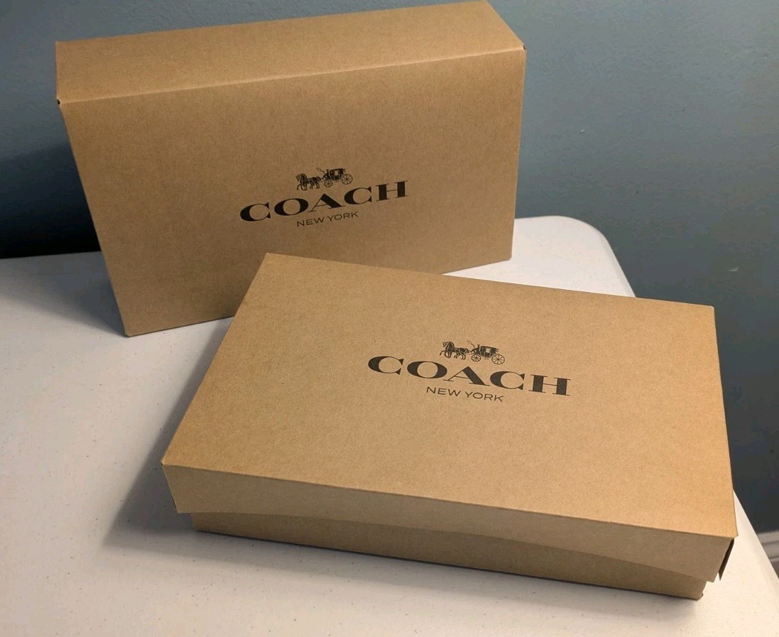 2 COACH Small Retail Brown Gift Box 10x6x2 1/2″ NEW Empty