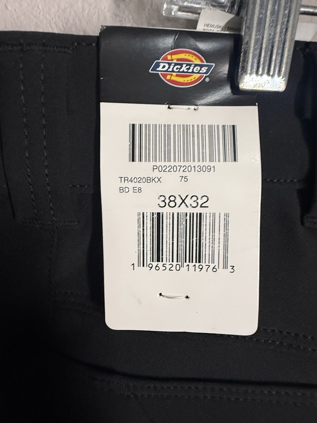 Dickies Men’s Tech 4-Way Stretch Pants Men’s 38×32 Black TR4020 Zip Pockets Logo