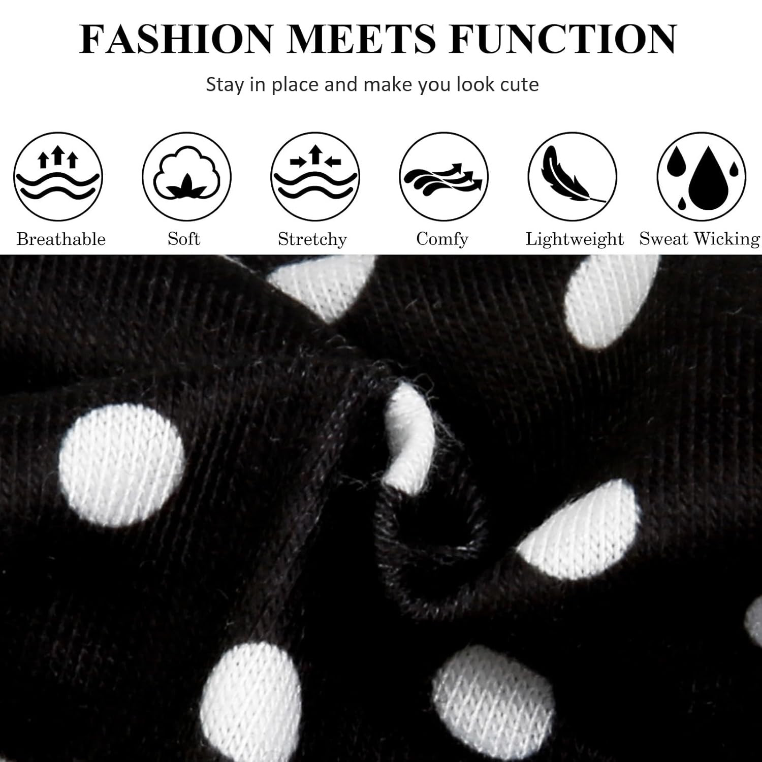 Trendy Polka Dot Headbands for Women – Wide Thick Hair Bands for Everyday Use