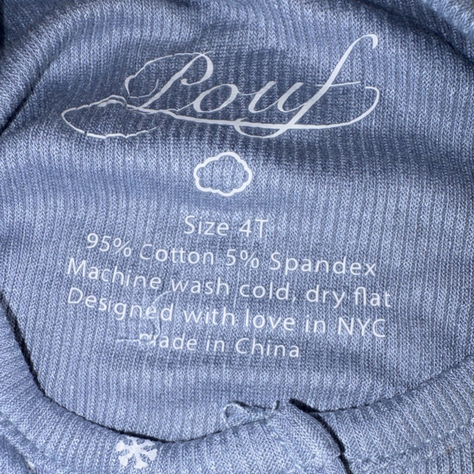 Pouf Snowflake Blue Pajama Set Unisex Baby & Toddler 4T 95% Cotton 5% Spandex