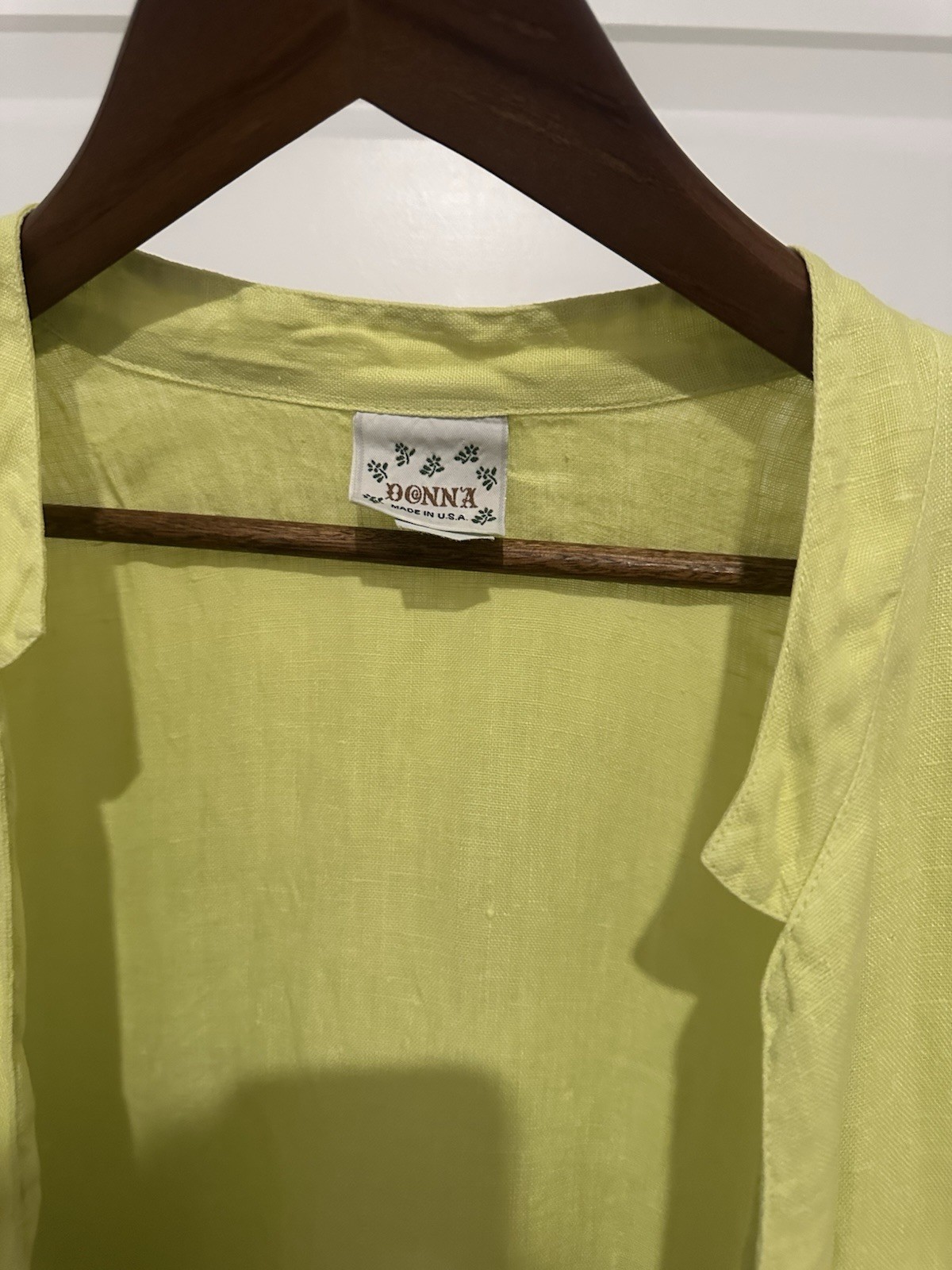 Donna 100% Linen Shell Button Shirt w/ Pockets – Women’s XL – Vintage