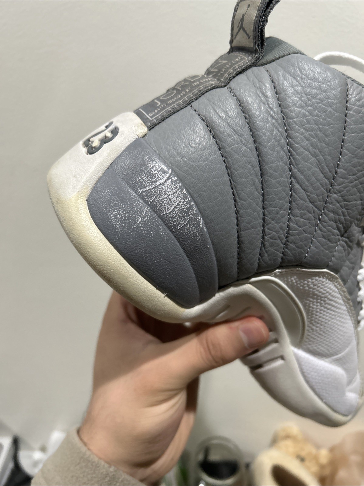 Size 9.5 Men’s Air Jordan 12 Stealth Gray White CT8013-015 2022