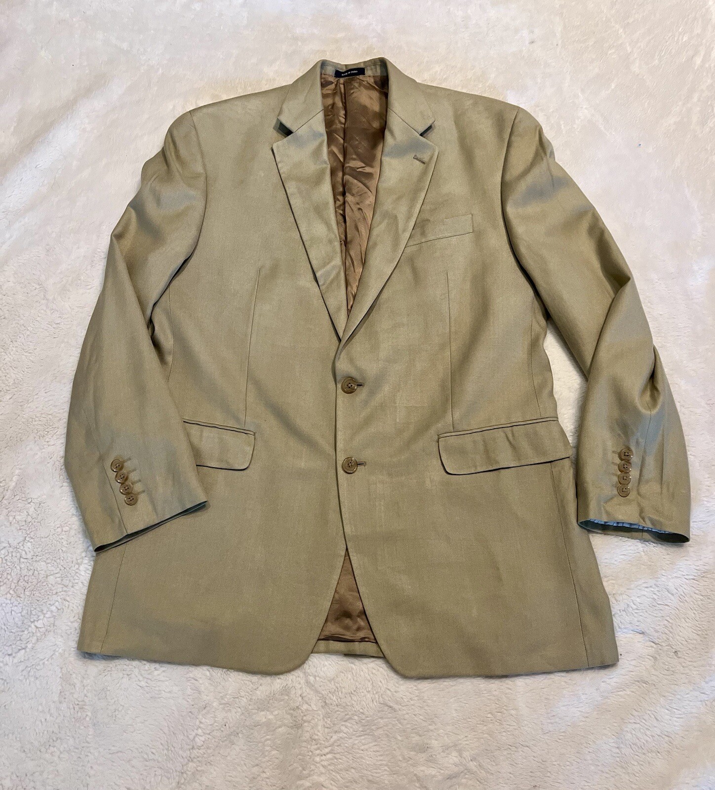 Ralph Lauren Blazer Golden Beige Silk/Rayon From Bamboo 44L