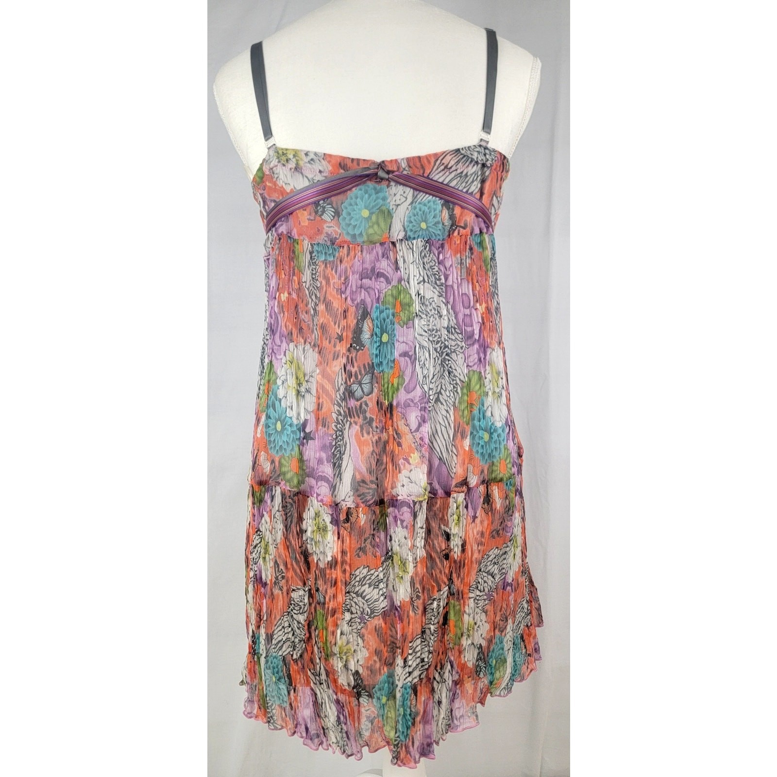 Garella Elisa Silk Chiffon Floral Dress IT 40 US 4 Resort Coachella $403 NWT