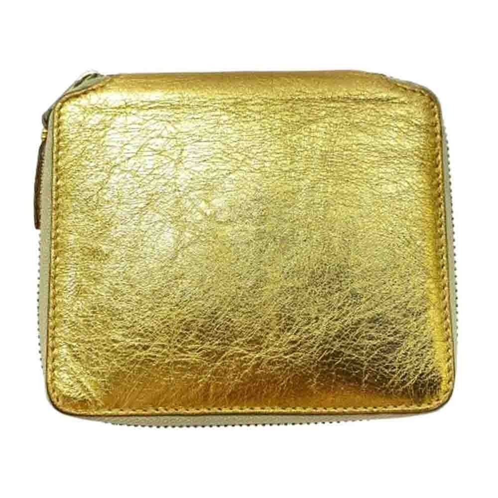 COMME DES GARCONS Metallic Gold Line Full Zip Around Wallet Leather SA2100G