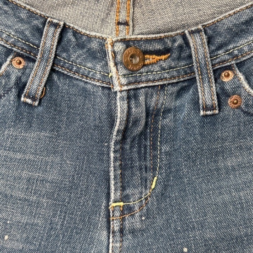 Hint Womans Low Rise Bootcut Jeans Size 8/9 Blue Distressed Streetwear Stretch