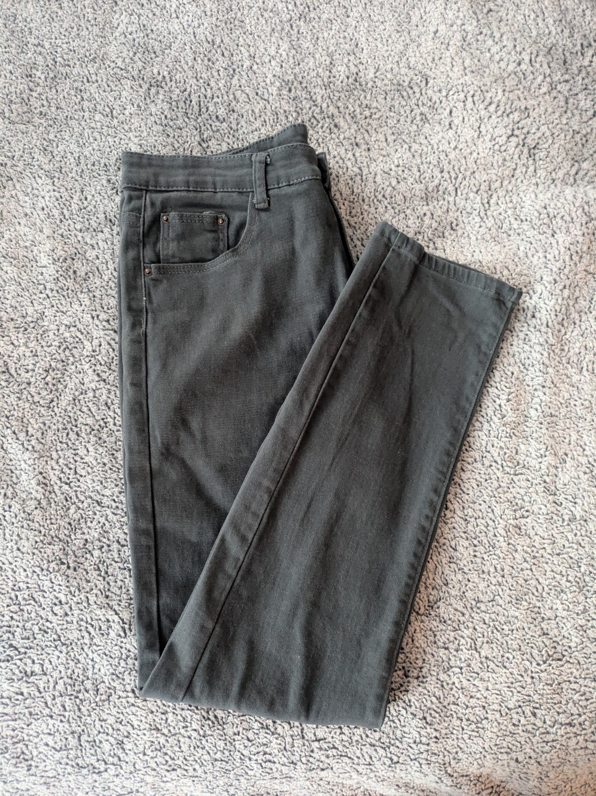Wulful Men’s Sz 34 Jeans Gray Straight Leg Slim Cotton Stretch Denim Mid Rise