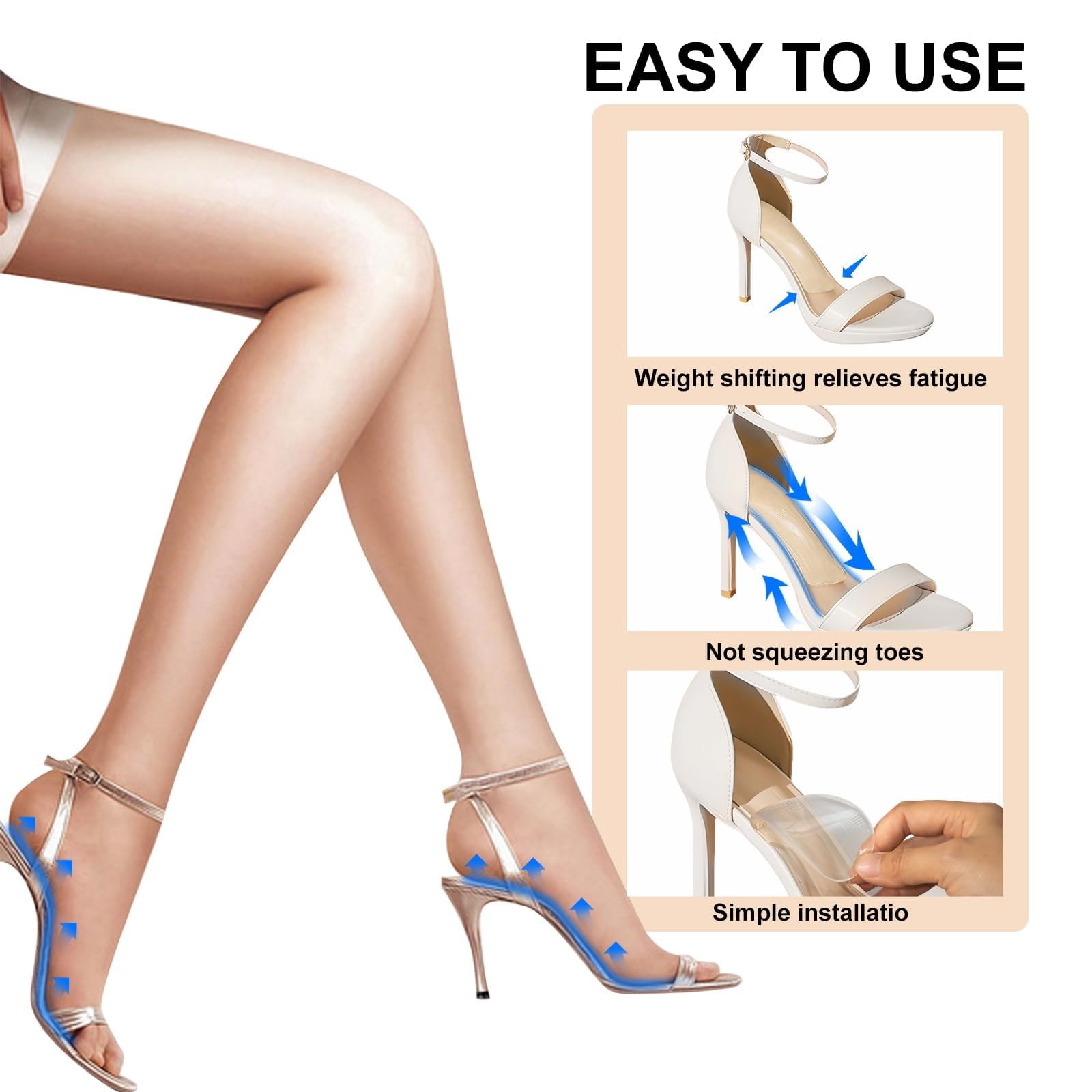 Heel Inserts for – Weight Shifting Insoles for High Heels, Inserts Comfort Pa…