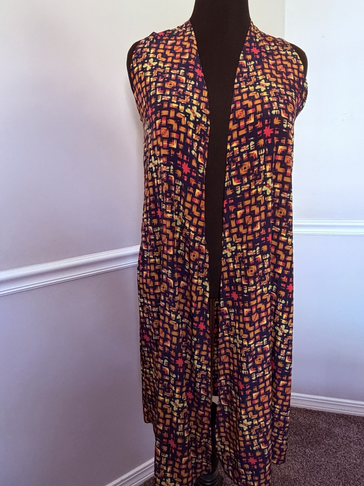 Women’s Artsy Boho Gypsy Open Front Kimono Size Small Hippie Festival Cover-Up