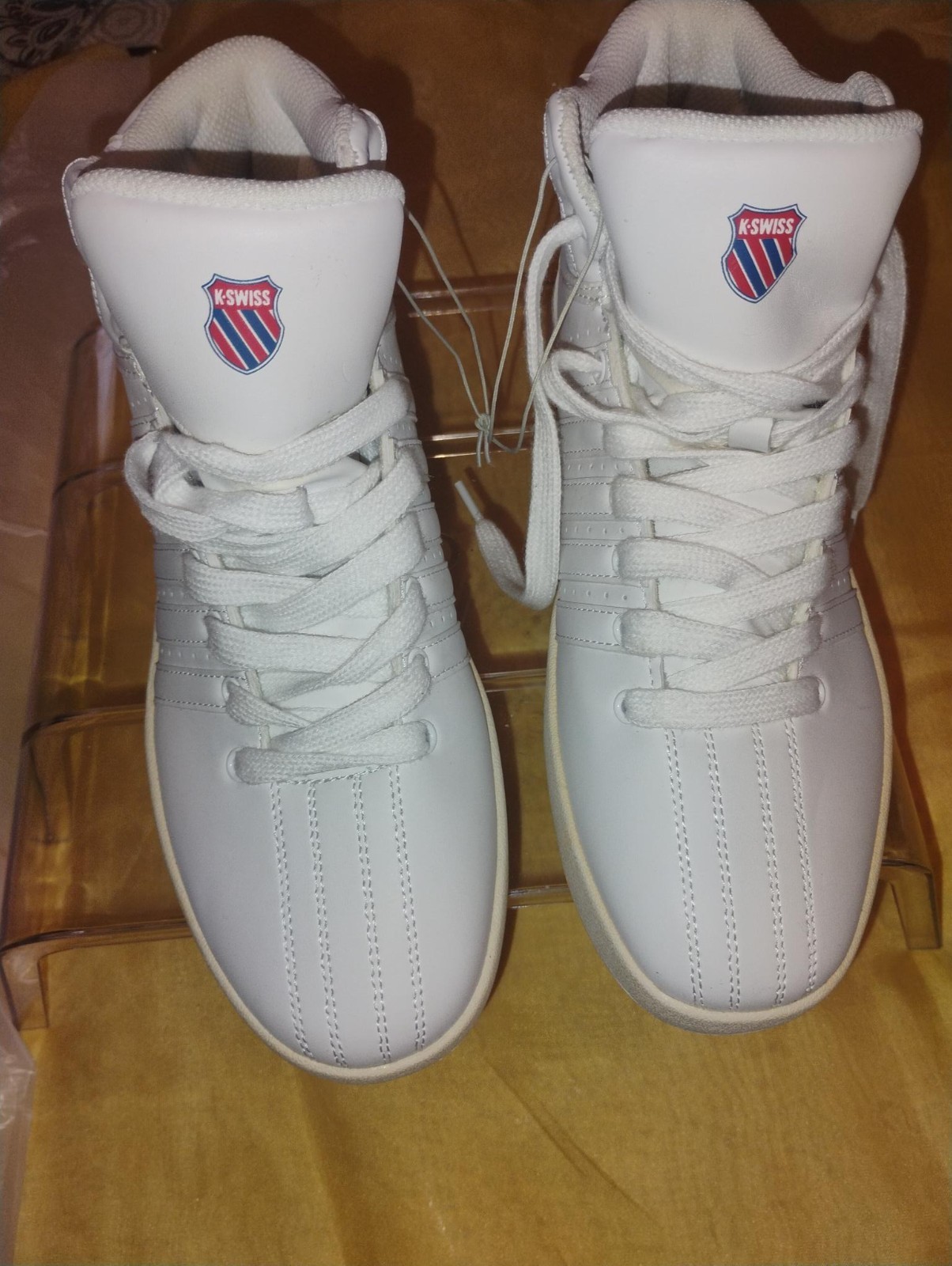 K-Swiss Men’s Size 8 White High Top Casual Athletic Sneakers Shoes