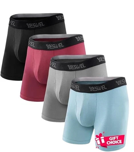 Men’S Underwear Boxer Briefs, Cool Viscose Made from Bamboo, Moisture Wicking.