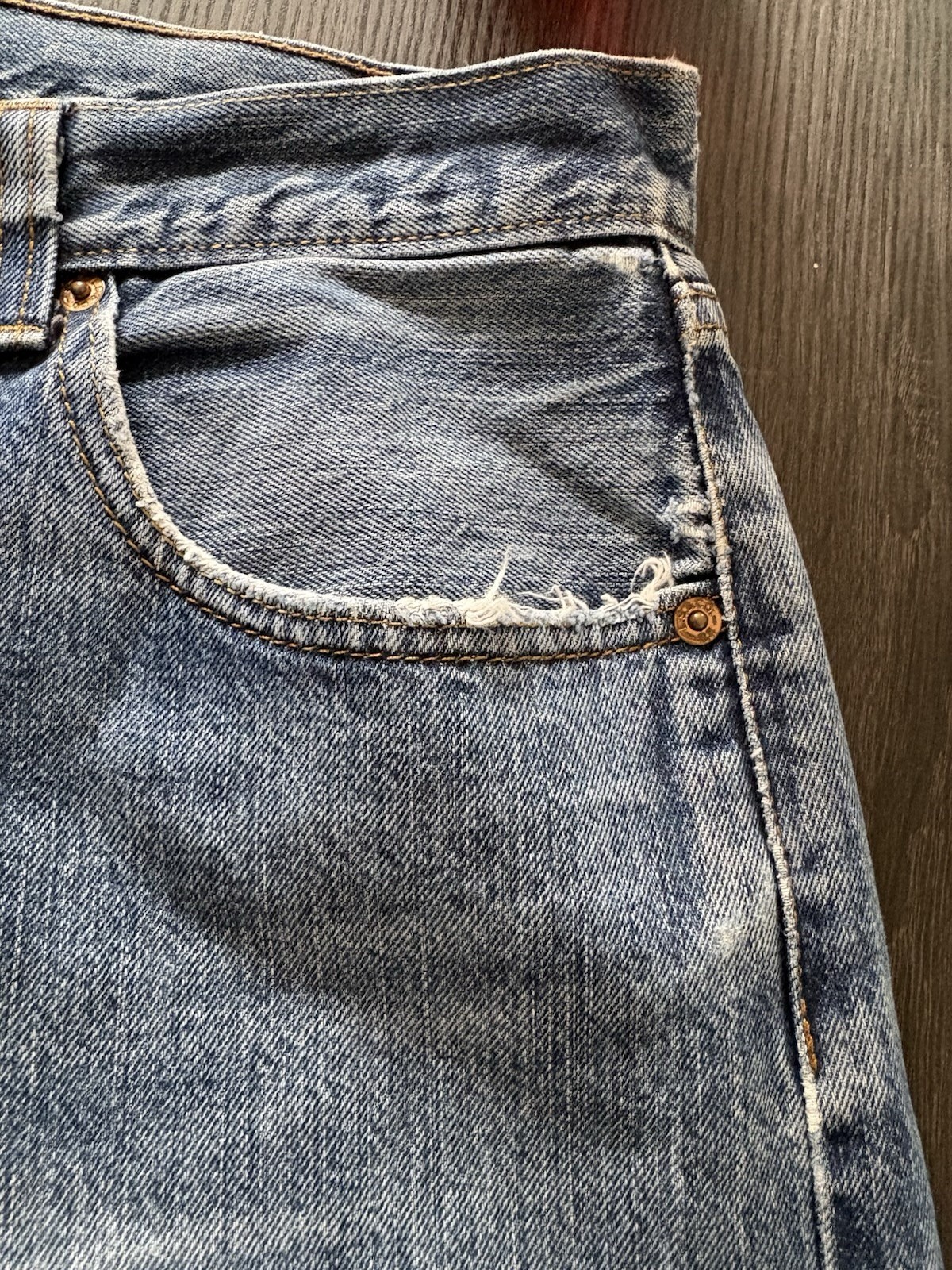 Vintage Levi’s 501 Jeans 34×34 Made in Sri Lanka – Distressed Repair Project