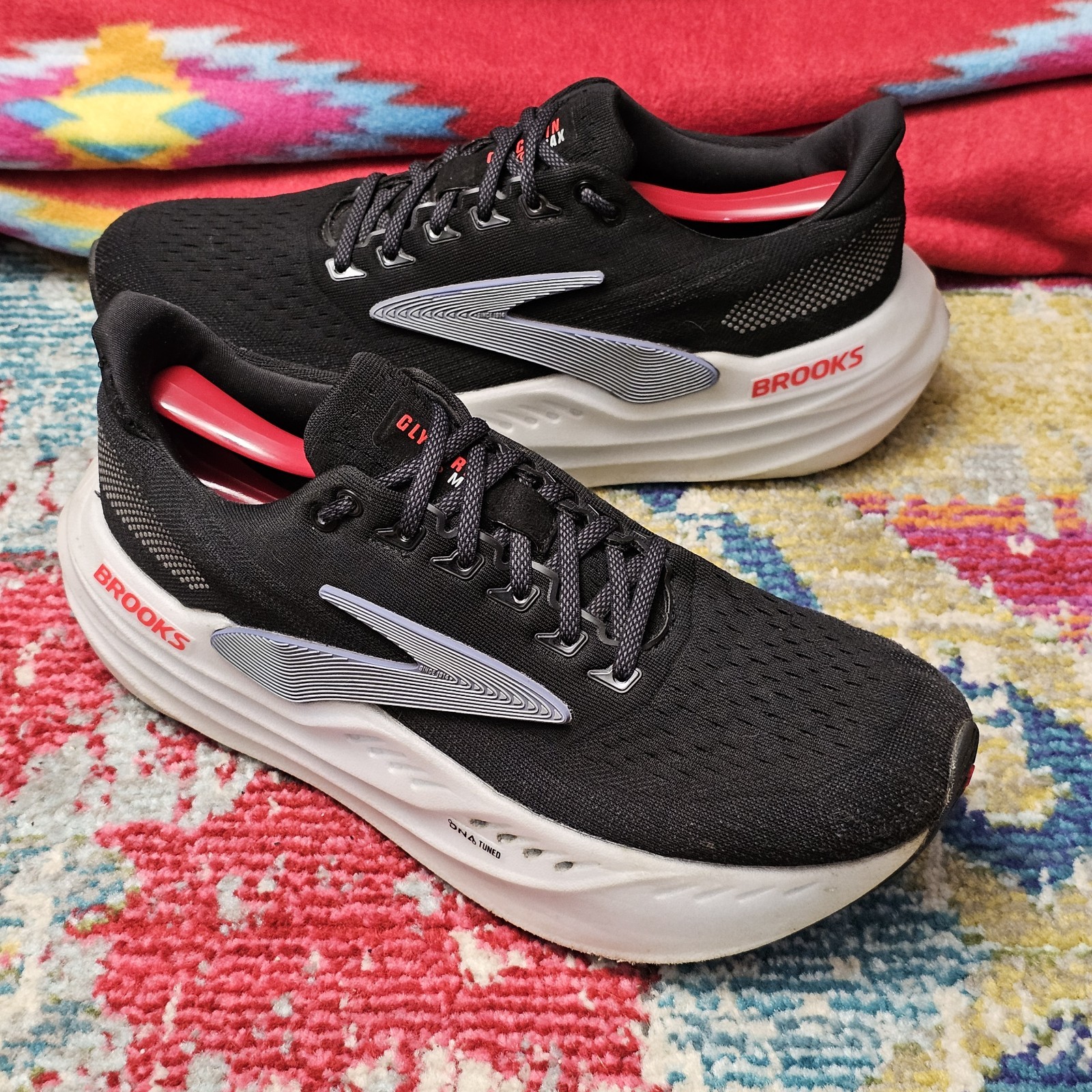 Brooks Glycerin Max Men’s Size 10 Running Shoes Black Lace Up Athletic Sneakers