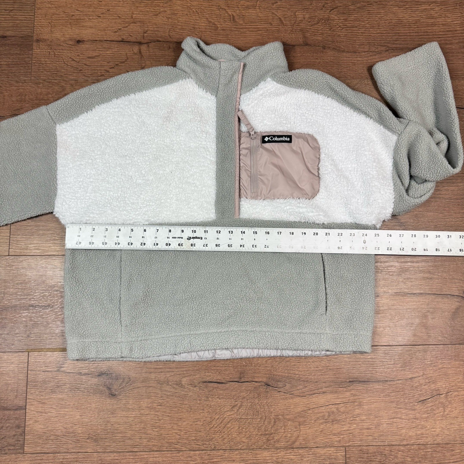 Columbia Men’s Gray/White Colorblock 1/4 Zip Fleece Pullover Jacket 2XL
