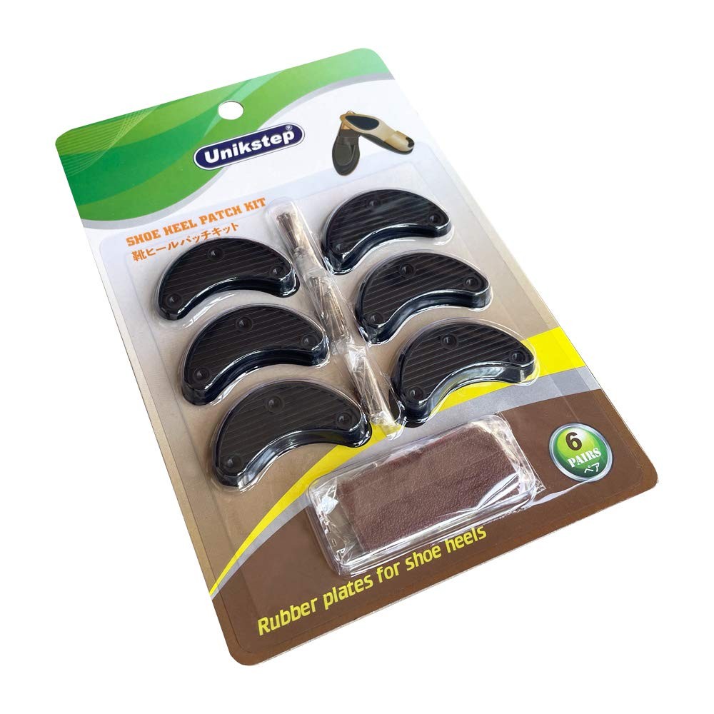 Unikstep 6 Pairs Shoe Heel Plate Tap, 6 Pair (Pack of 1), Khaki