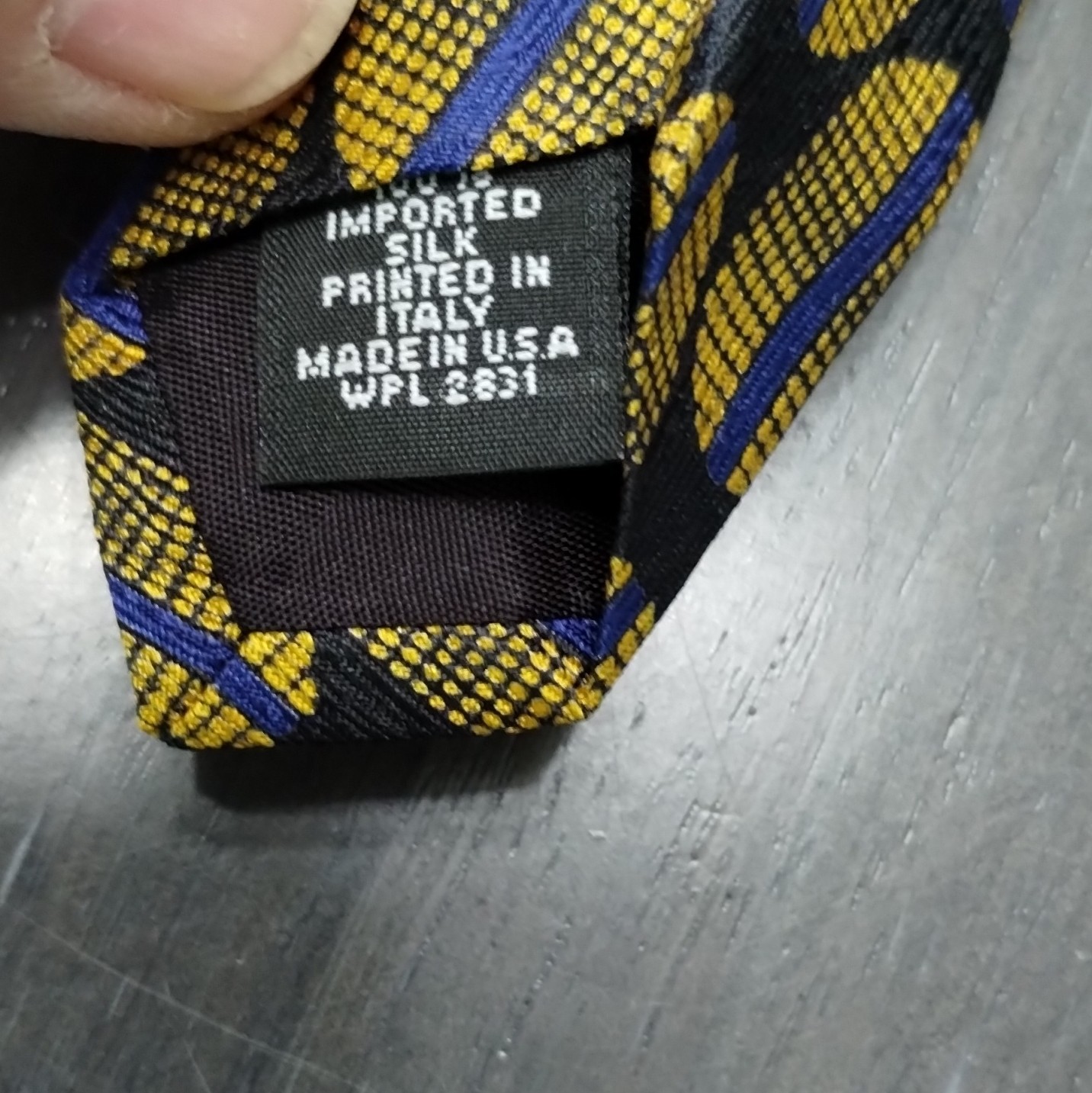 Zylos George Machado Silk Geometric Tie Black Gold Blue Classic 57″-60″