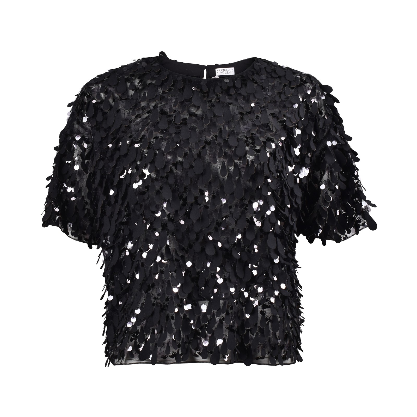 BRUNELLO CUCINELLI WOMEN’S BLACK SEQUIN EMBELLISHED SHIRT MSRP $5395