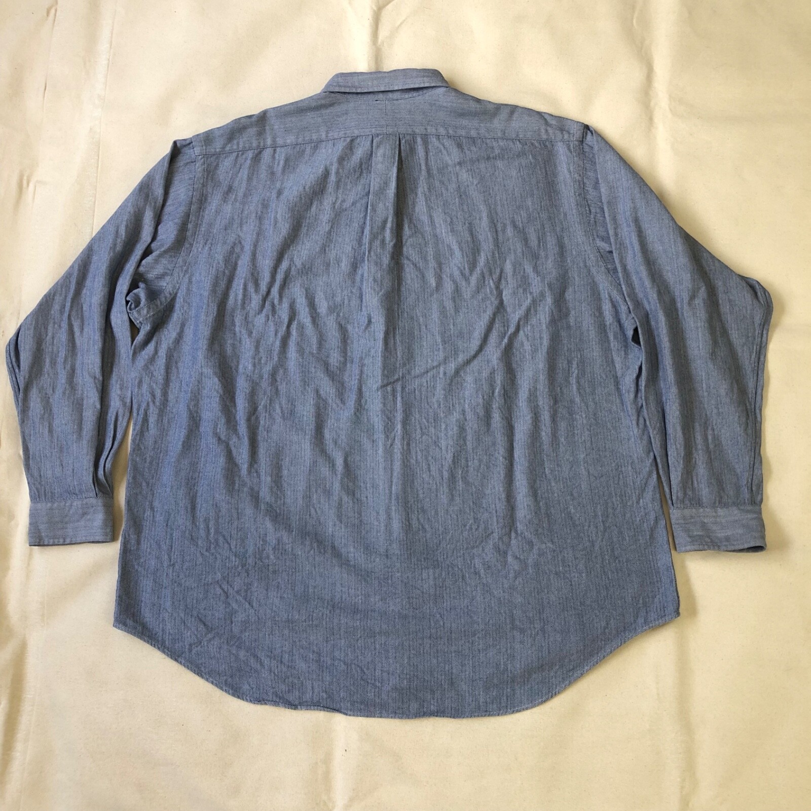 Ralph Lauren Vintage Blake Cotton Herringbone Shirt Blue Excellent Rare