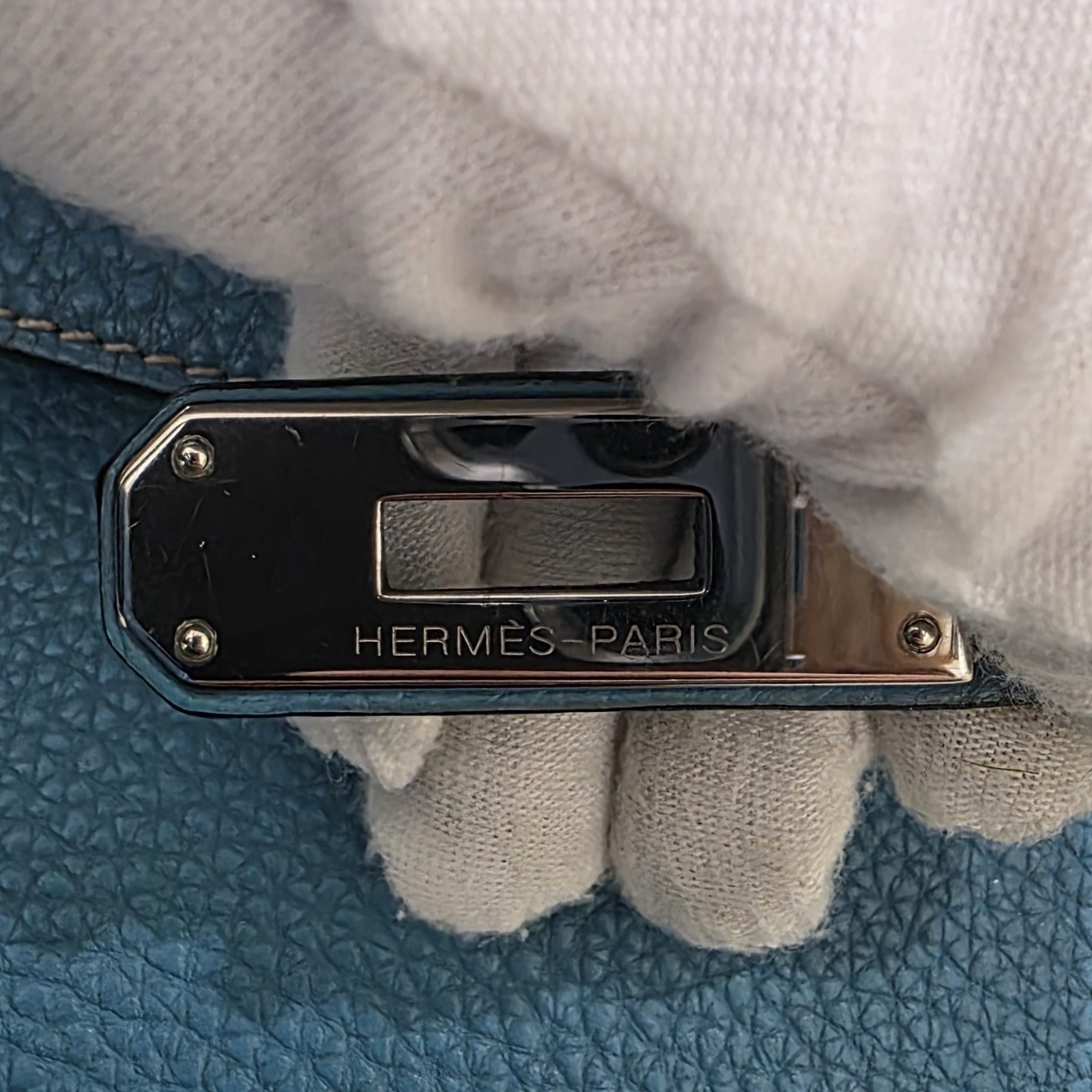 Hermes Kelly 28 Blue Jeans Togo Leather Bag Stamp Square K (2007)