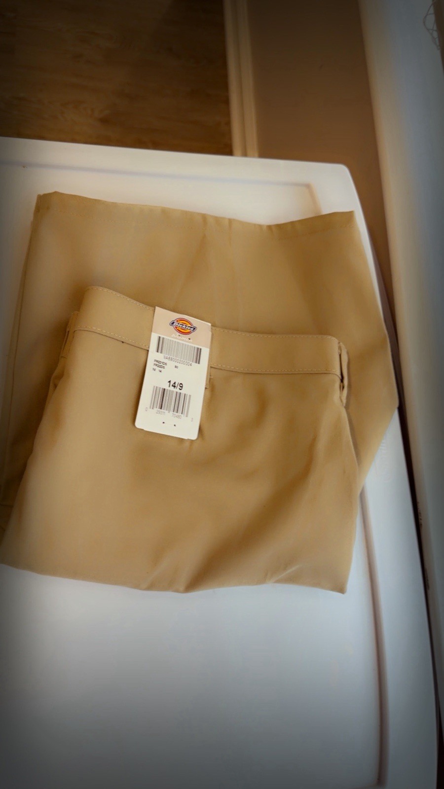 Dickies Beige Twill Workwear Pants Men’s 14/9 Regular Flat Front Straight Leg