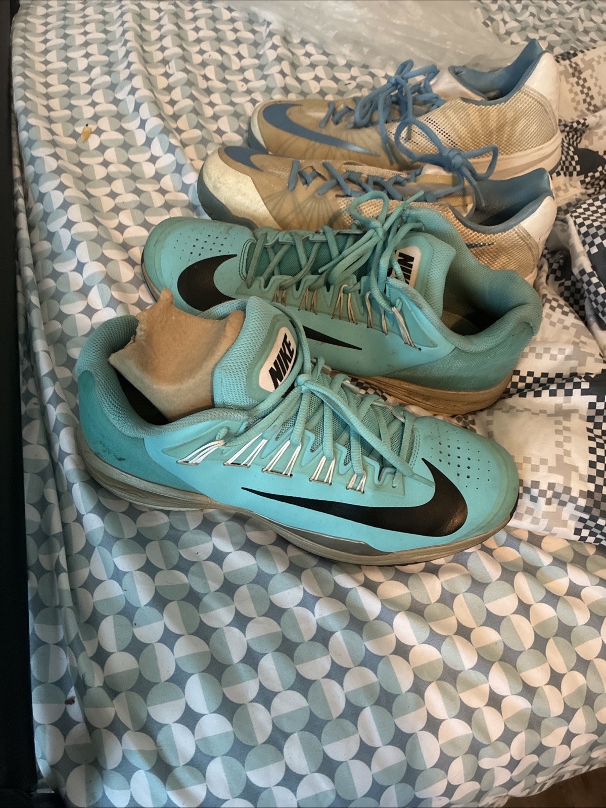 Nike Lunar Ballistec HC Tennis Shoes EUR44/US10 Polarized Blue 2014 + Nike Zoom