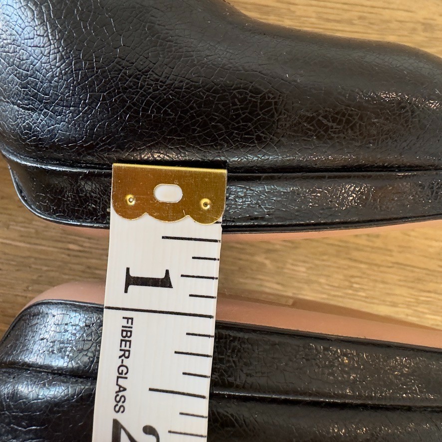 PRADA 120mm Saffiano Pumps-Italian Designer Black Round Toe High Heels-Sz US 8.5