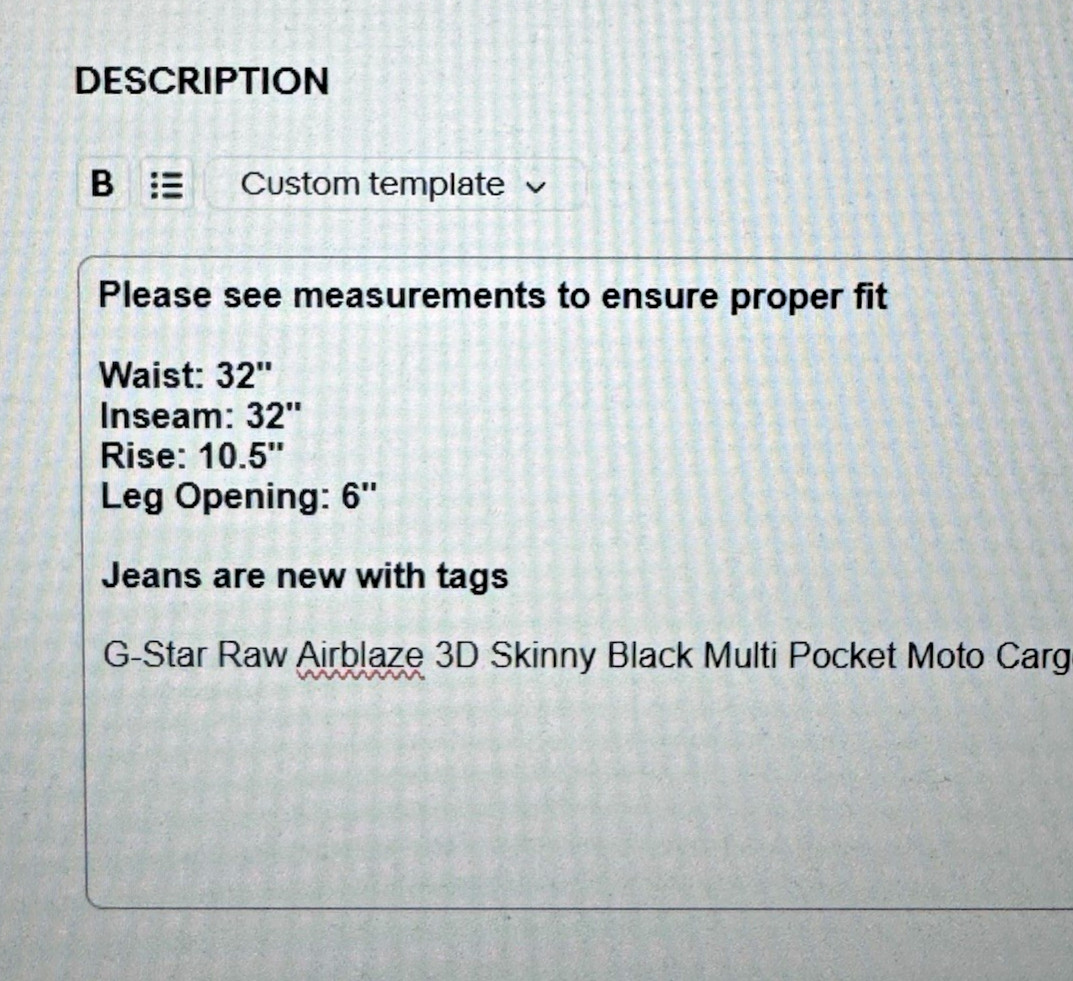 G-Star Raw Airblaze 3D Skinny Black Multi Pocket Moto Cargo Jeans Mens 32×32 NEW