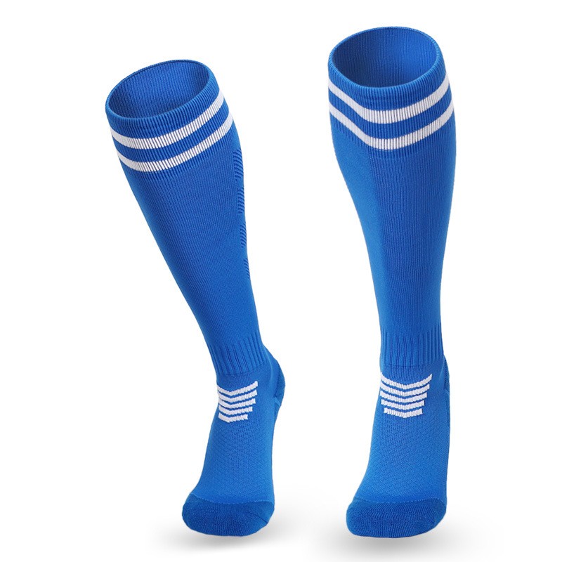 Men Knee High Sport Socks Anti Slip Athletic Casual Stockings Football Striped