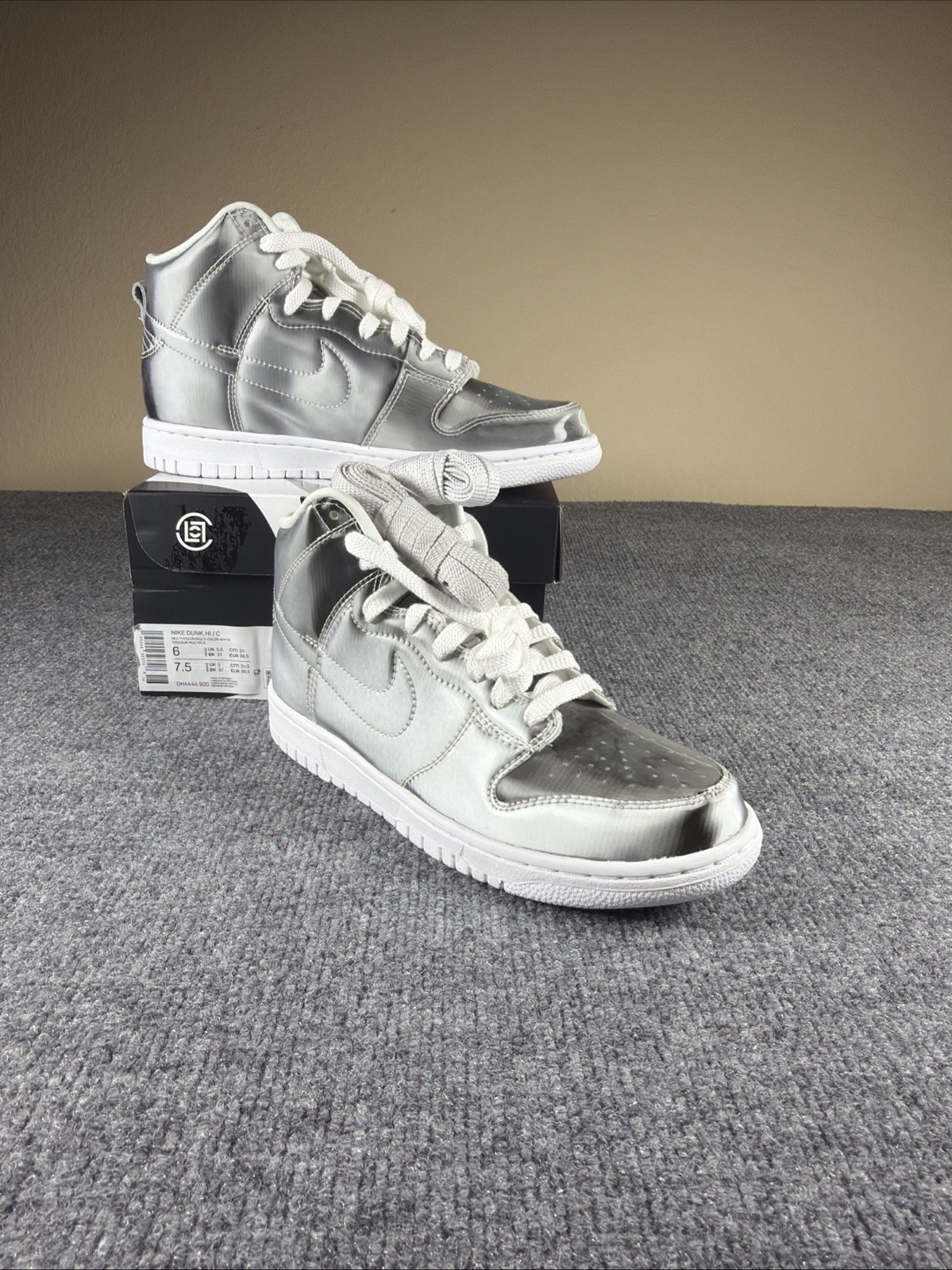 Nike CLOT x Dunk High Flux DH4444-900 Size 7.5 Women’s Metallic Silver NEW