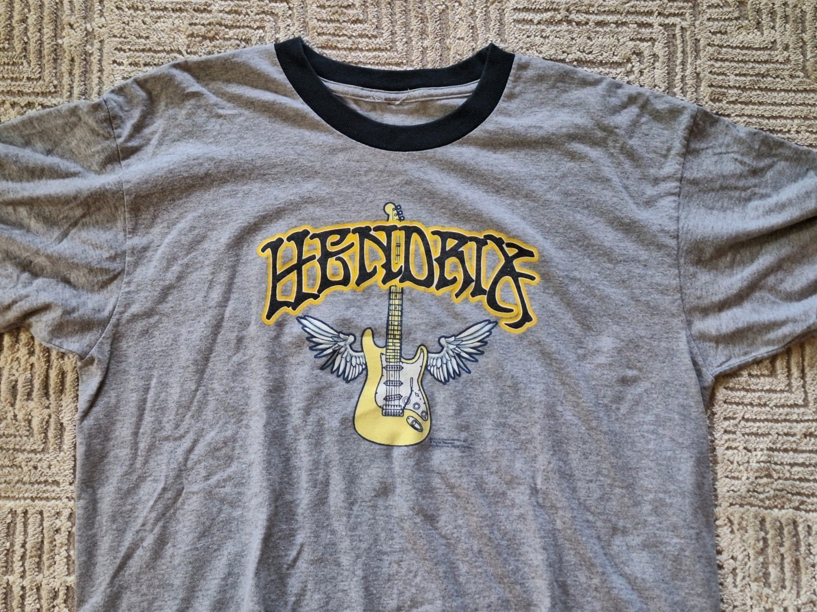 Jimi Hendrix Vintage Little Wing Guitar 2003 Ringer T Shirt Large Zion Rootwear