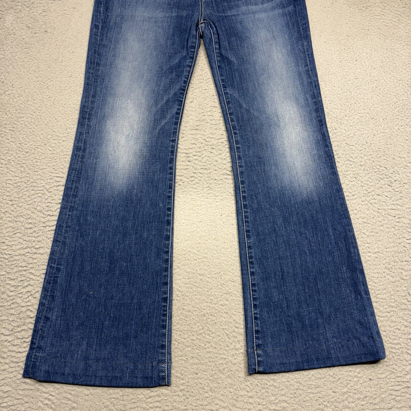 7 For All Mankind Dojo Jeans Womens 29 Blue Flare Mid Rise Dark Wash Denim Pants