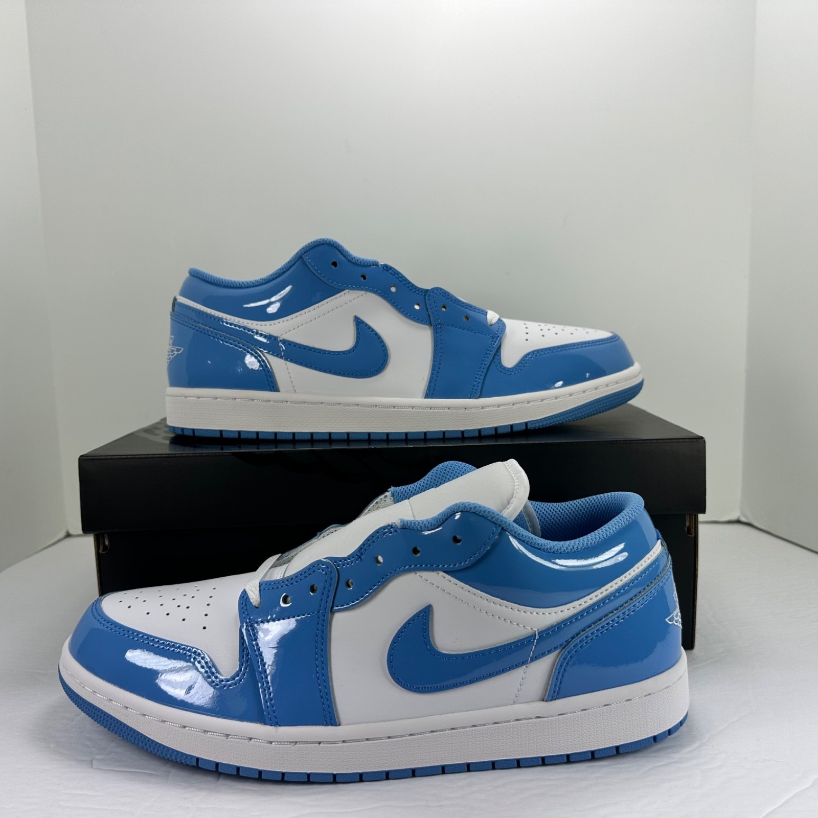 Nike Air Jordan 1 Retro Low SE White Legend Blue Patent Nby FZ2138-114 Men’s