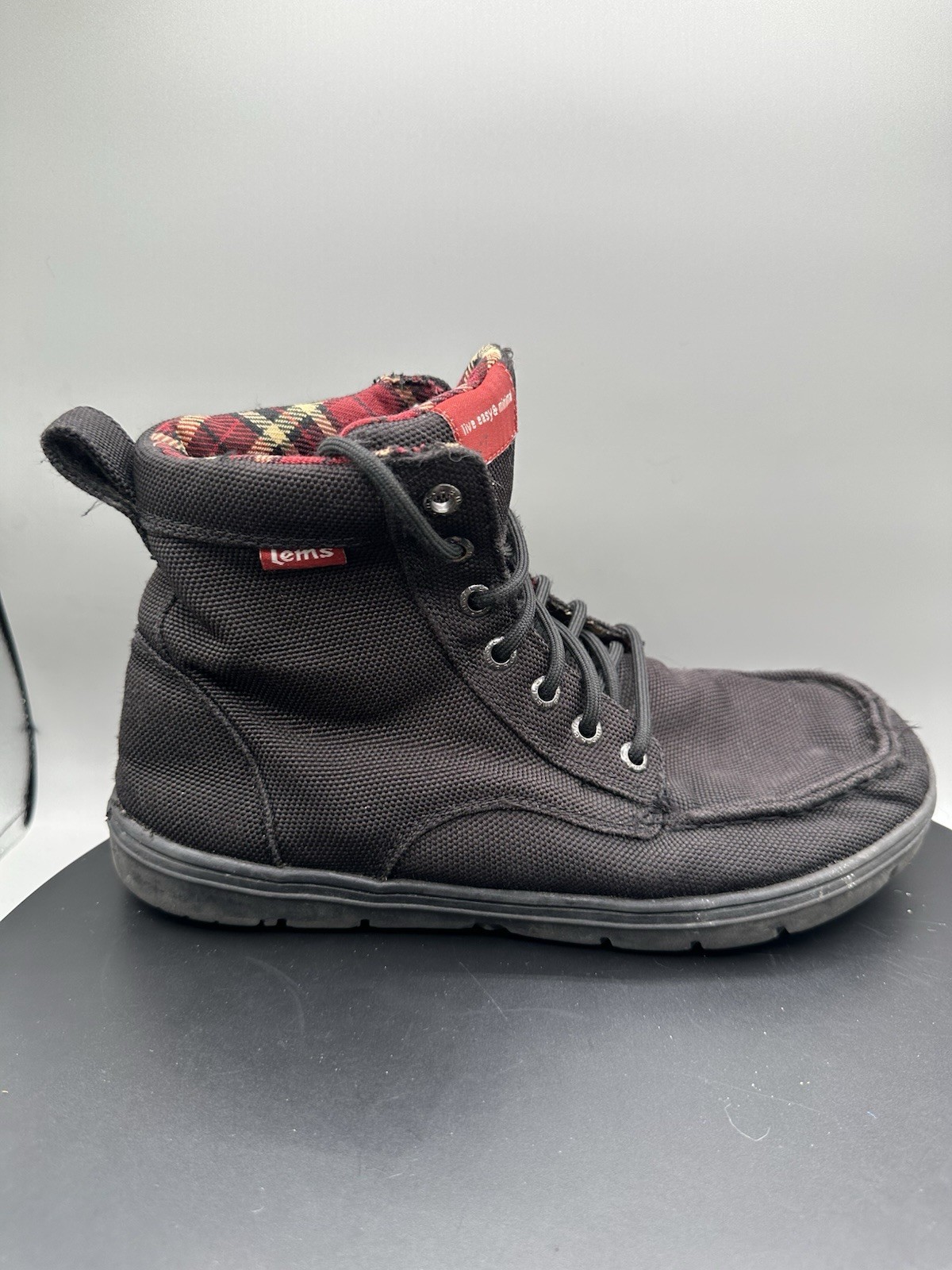 Lems Boulder Boot Vegan Men Size 41 Black Nylon Outdoor Hiking