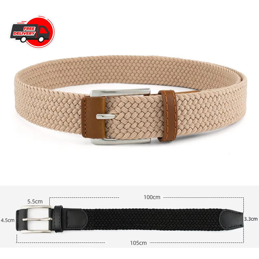 Elastic Fabric Braided Belt,Enduring Stretch Woven Belt for Unisex Men/Women