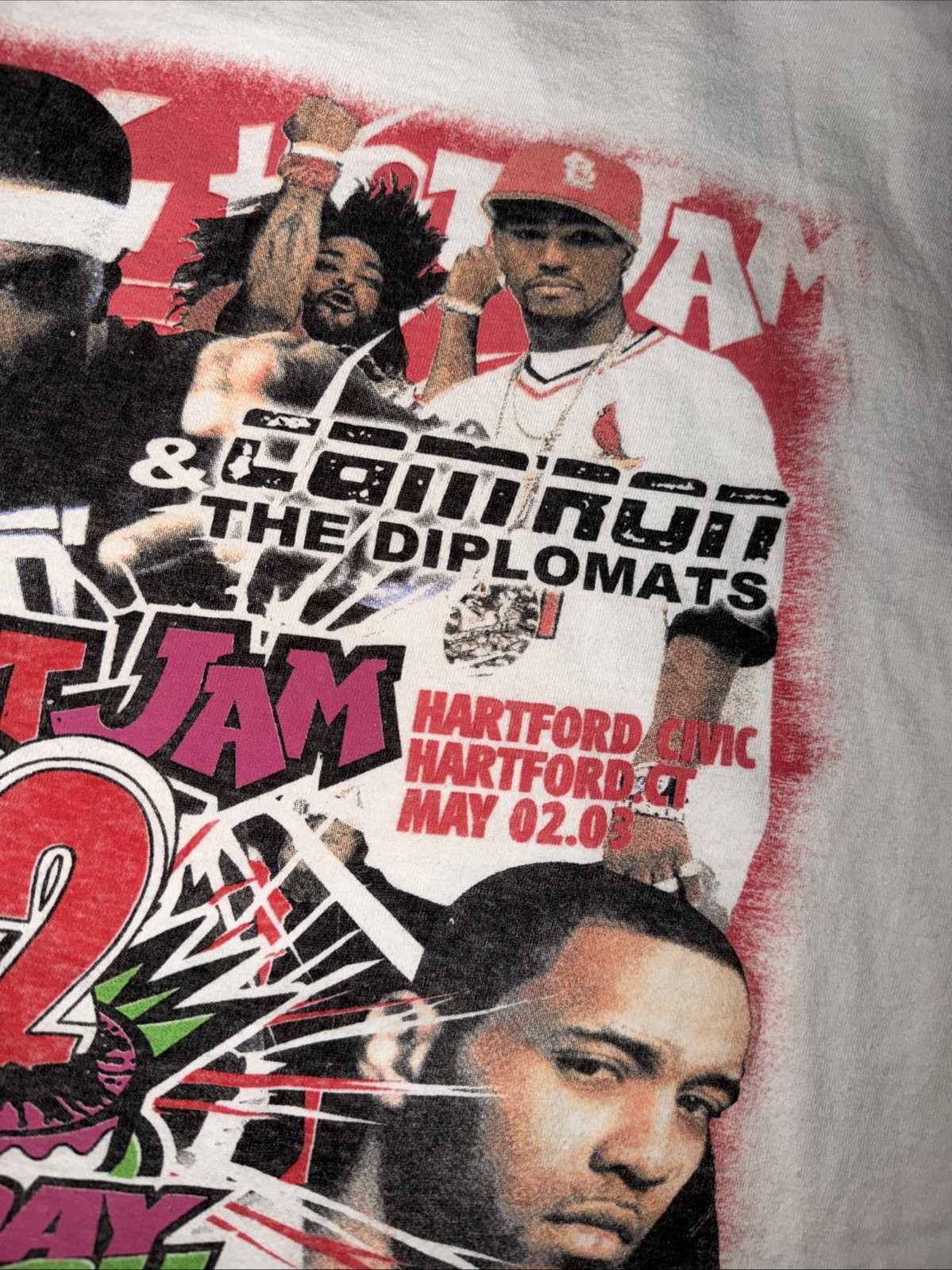 Hot Jam 2 Hot 93.7 2003 Concert Shirt 50 Cent Lil Kim Double Sided Rap Tee XL