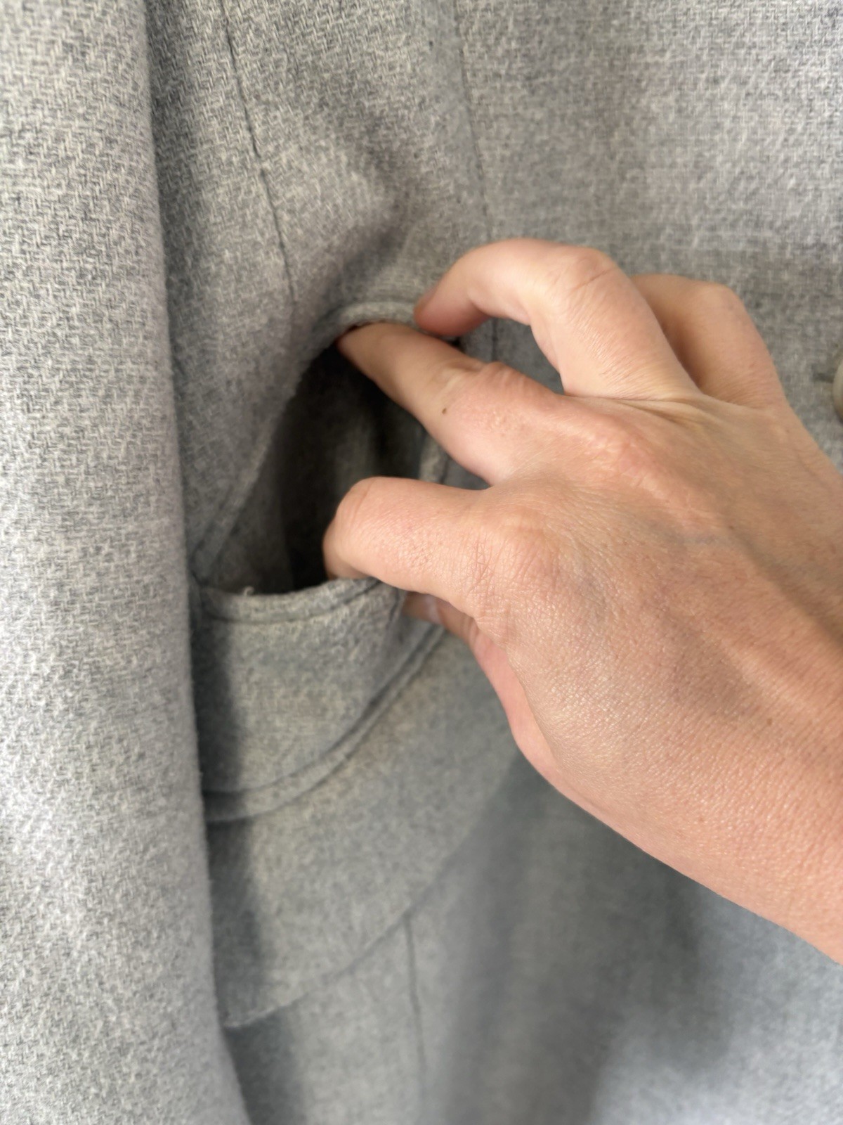 Topshop Gray Faux Wool Coat US 4 UK 8 Tailored Single Button Lined Jacket