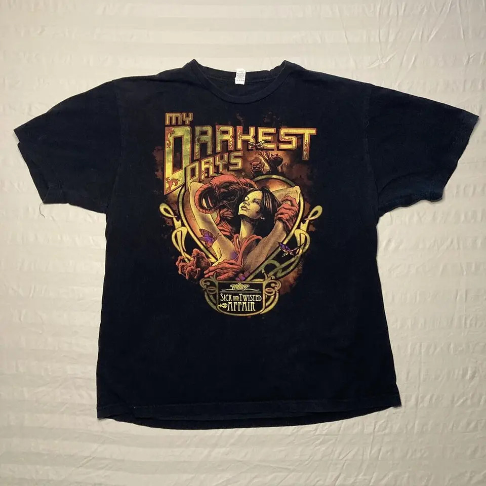 2012 Sick Twisted Affair Tour My Darkest Days Shirt Black Unisex S-5XL 1G0350