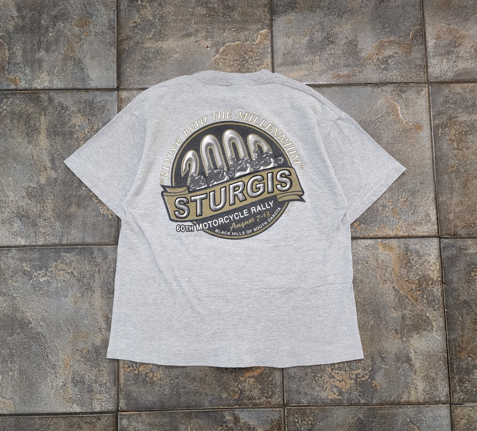 Vintage 2000 Sturgis Motorcycle Rally Medium Black Hills Biker Skater T Shirt