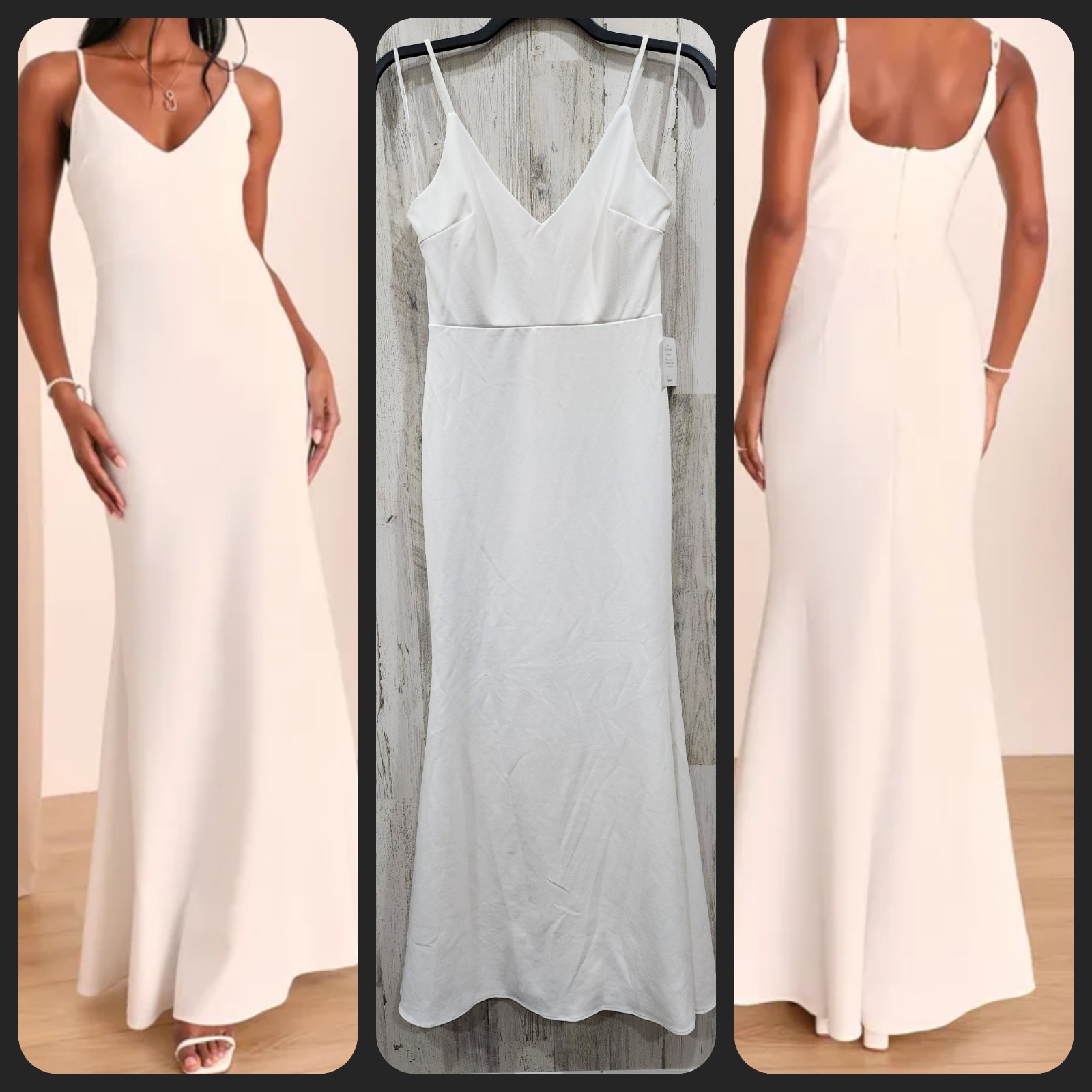 LULUS Infinite Glory White Maxi Dress**Beautiful Classy Style**Size MEDIUM**NEW
