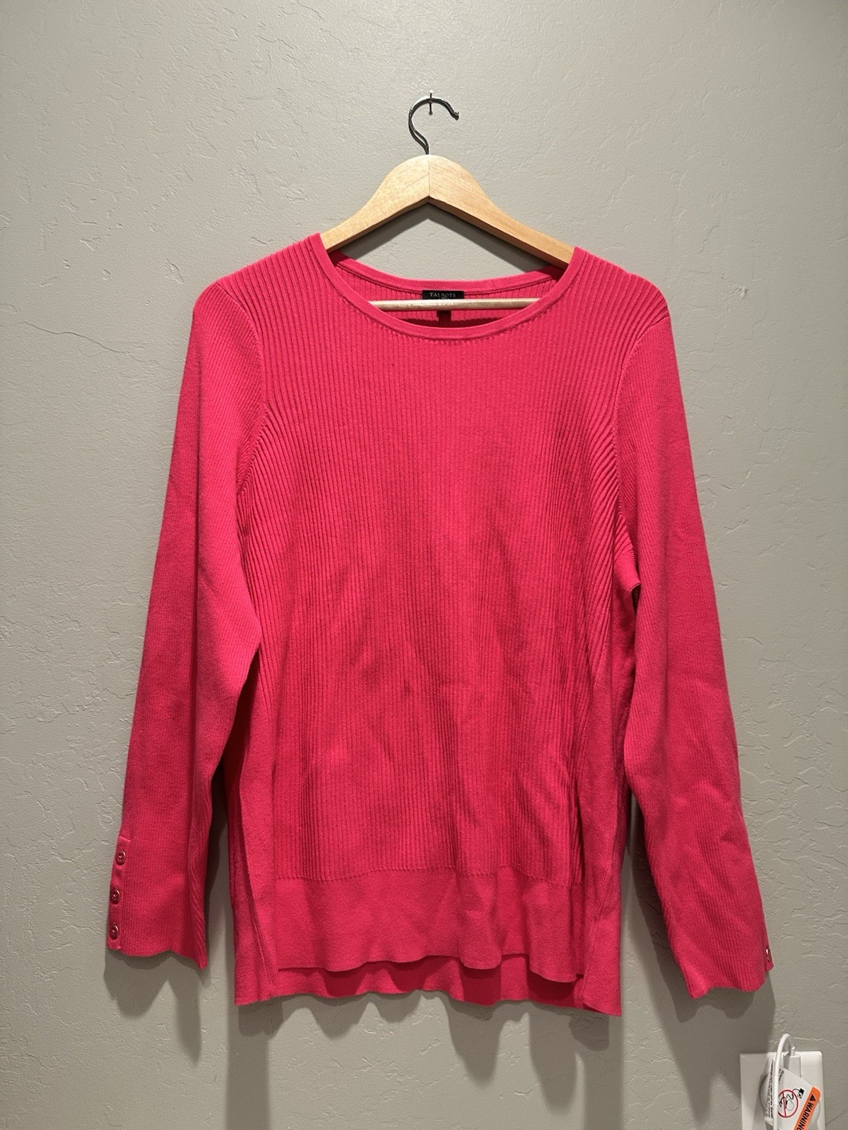 Talbots Raspberry Pink Knit Sweater Top Size 2X NWT