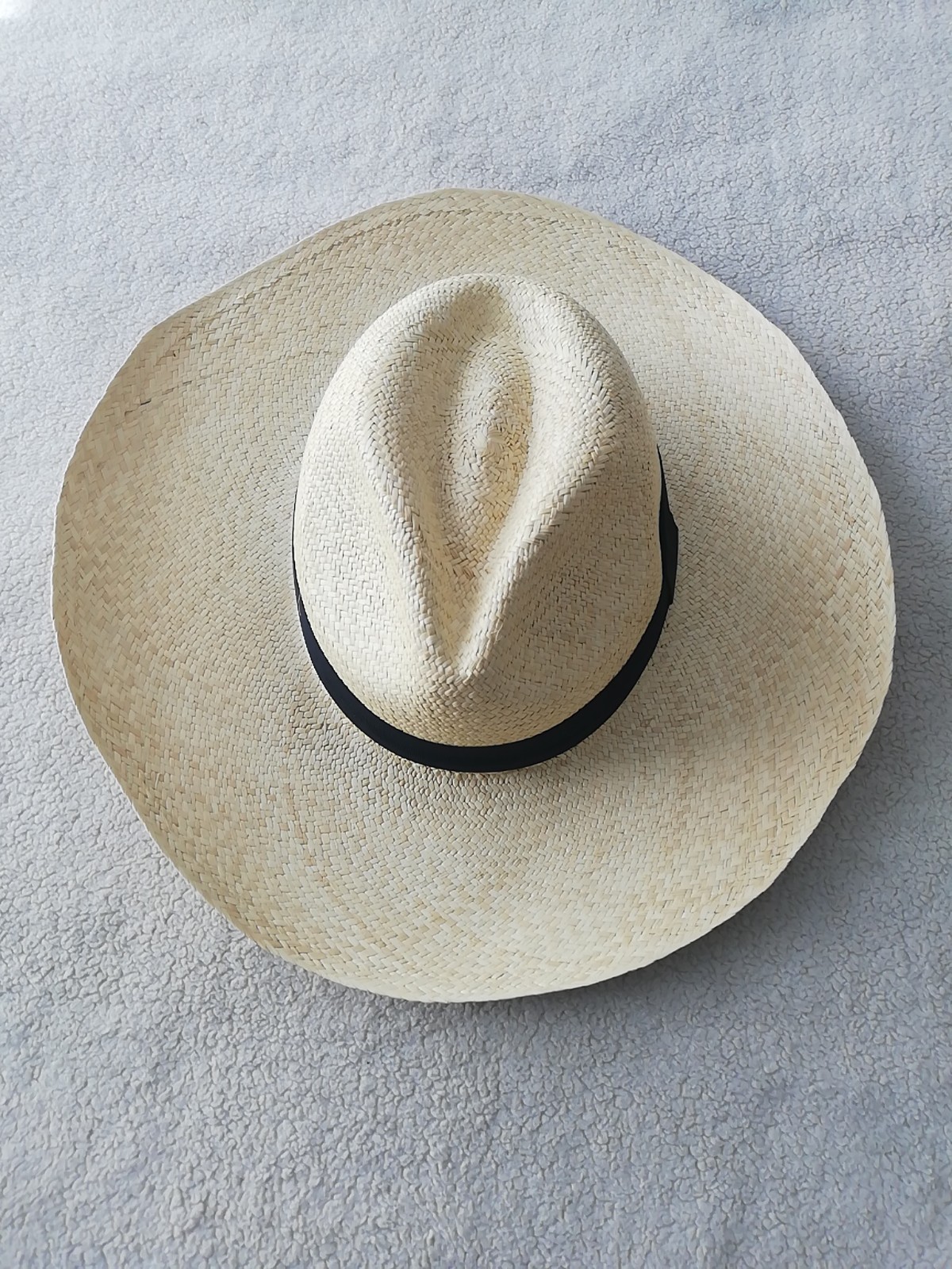 GENUINE ECUADOR HAT “PANAMA HAT” 100% TOQUILLA STRAW LARGE 60Cm CLASSIC BEIGE