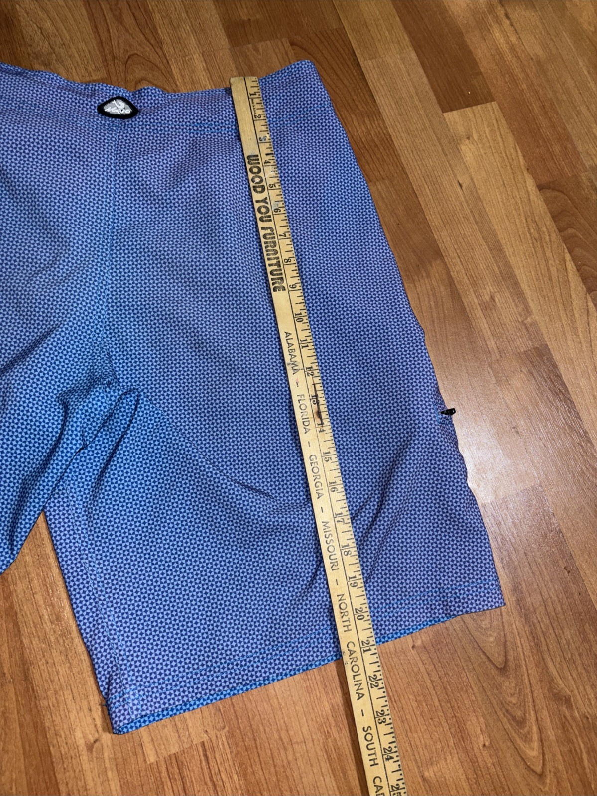 Mojo Fishing Shorts Mens Size34 BlueStretch Board Shorts Geometric 10” inseam