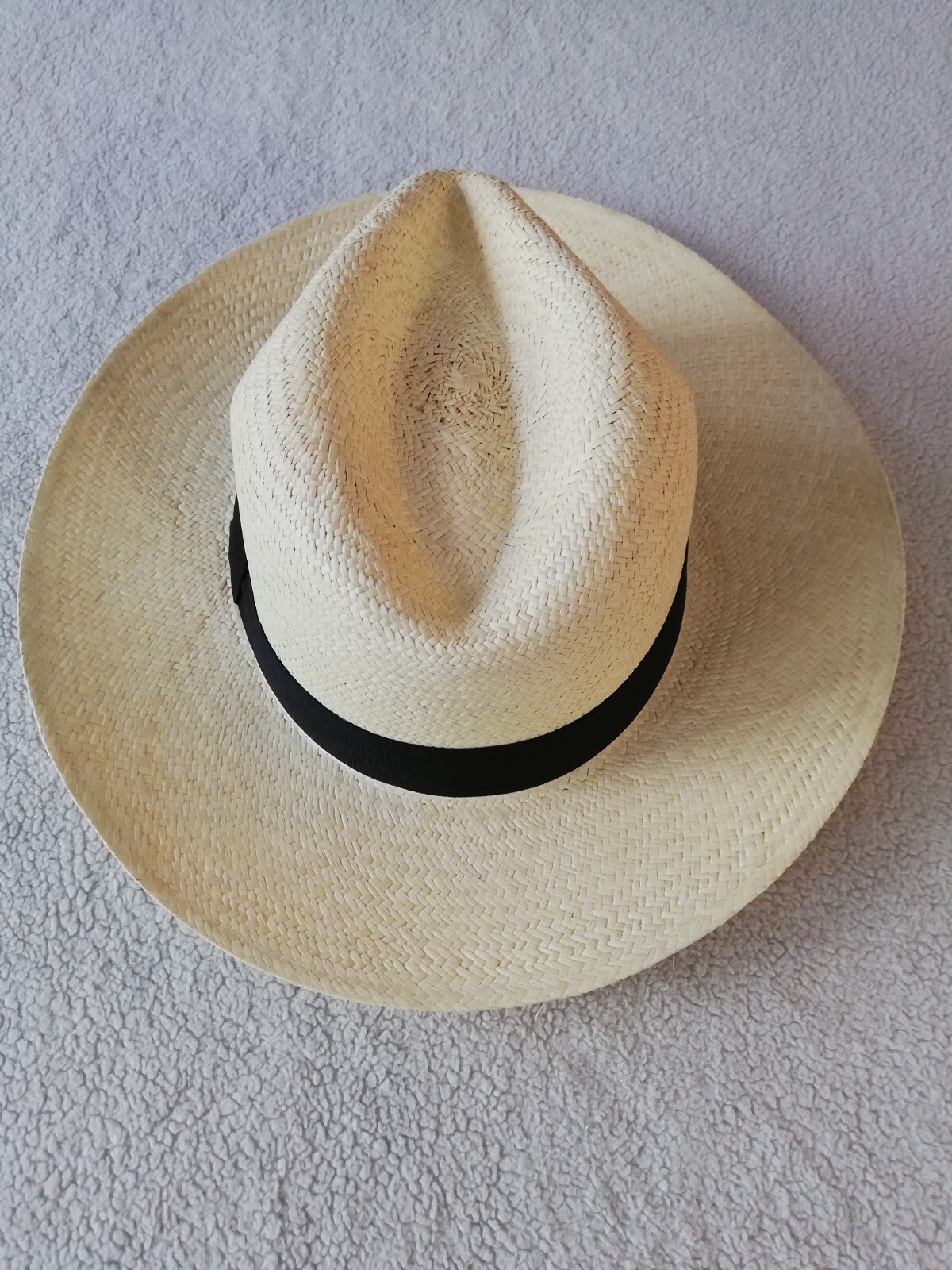 GENUINE ECUADOR HAT “PANAMA HAT” 100% TOQUILLA STRAW MEDIUM 58Cm CLASSIC BEIGE