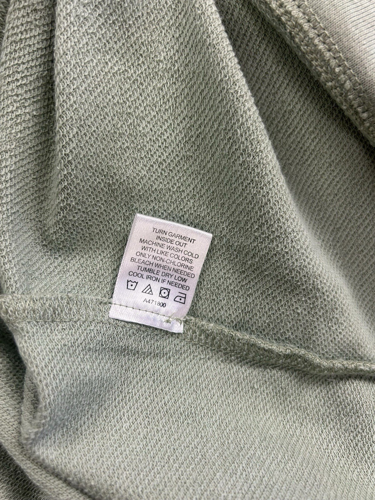 Laurie Felt Half-Zip French Terry Shirt XL Faded Sage Green Pullover