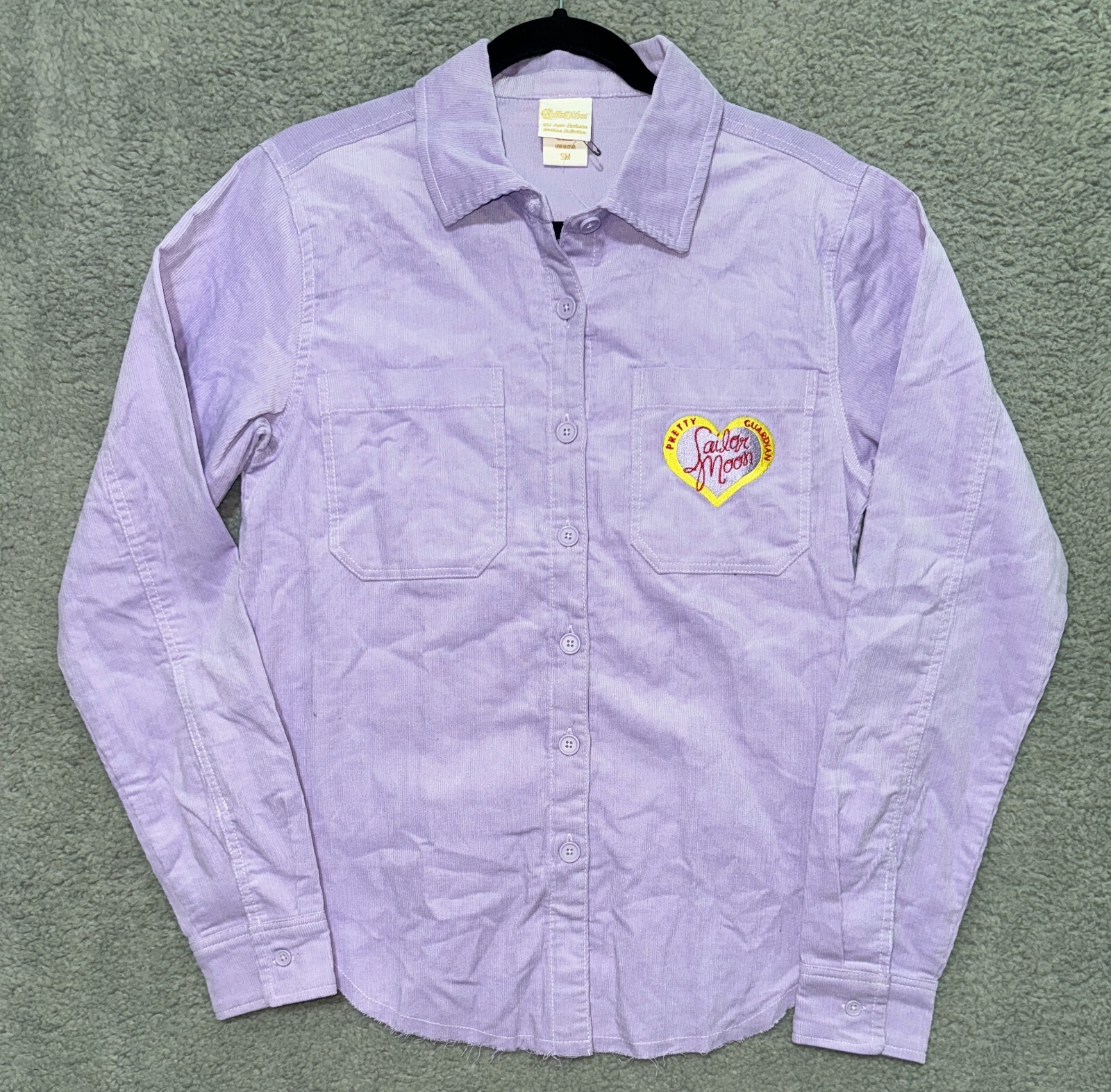 Hot Topic Exclusive Sailor Moon Lilac Purple Corduroy Overshirt Womens S NEW