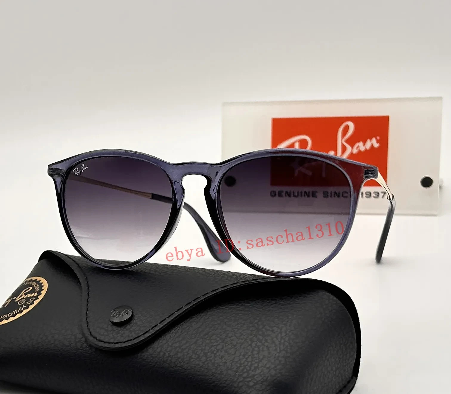 Ray-Ban Erika Sunglasses RB4171 Blue Frame Grey Lenses Unisex UV400 54mm
