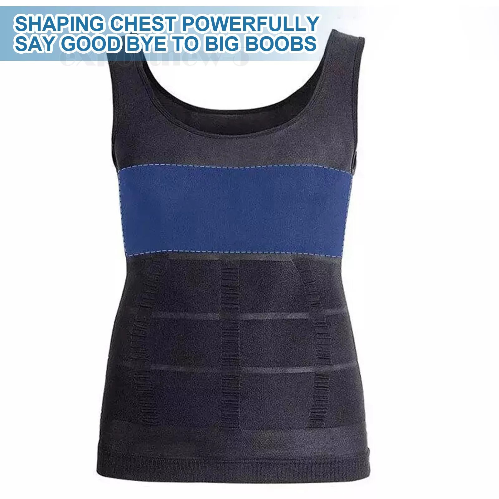 Mens Slimming Body Shaper Tank Top Abdomen Gynomastica Compression Vest Shirt
