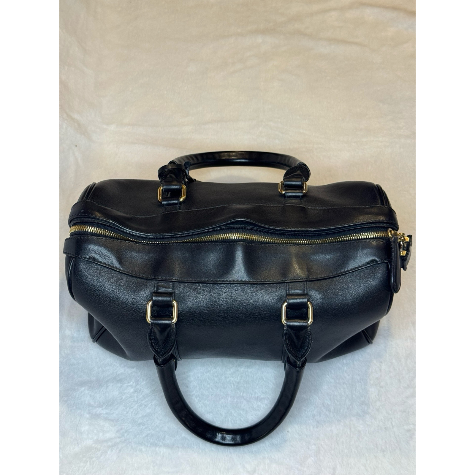 Burberry Chester Boston Bag Black Smooth Leather Gold Hardware Nova Check Lining