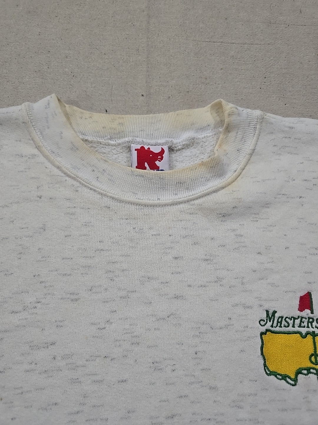 Vintage Masters Golf Sweatshirt Size 2XL White Crewneck Pullover Stained**