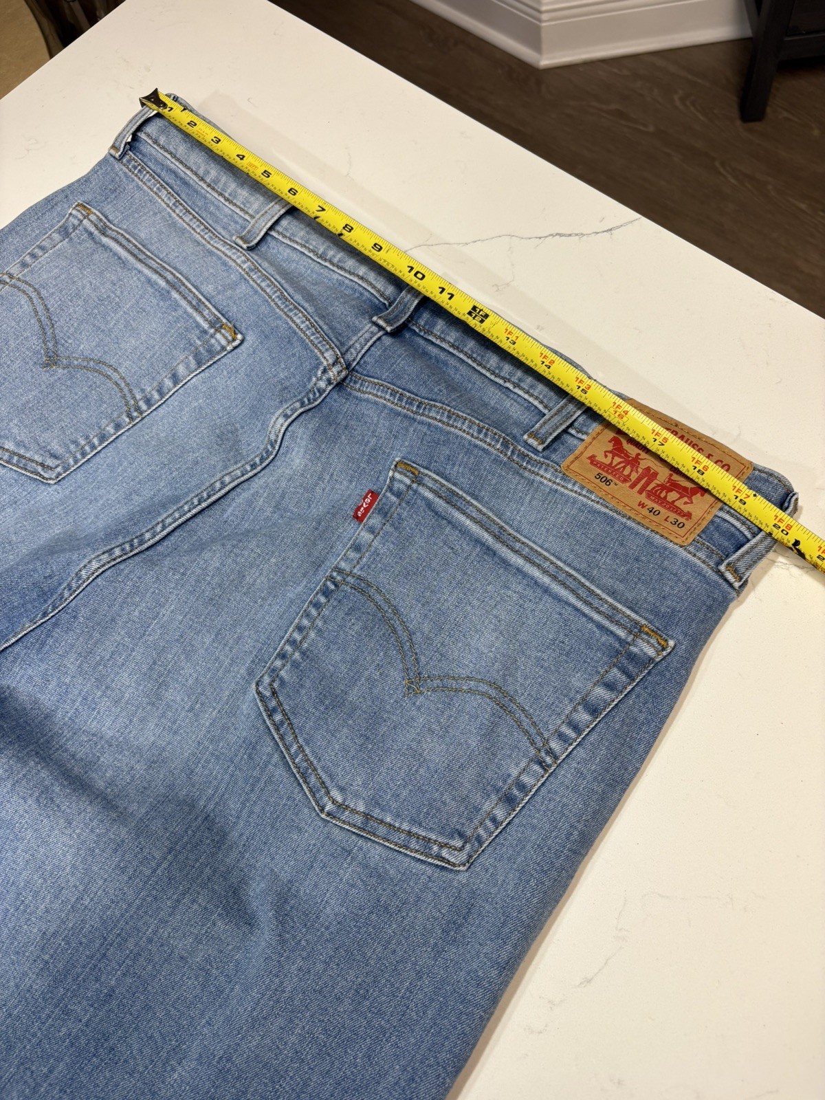 Levi’s Mens Jeans 506 Straight Leg Blue Denim Comfort Stretch Medium Wash 40×30